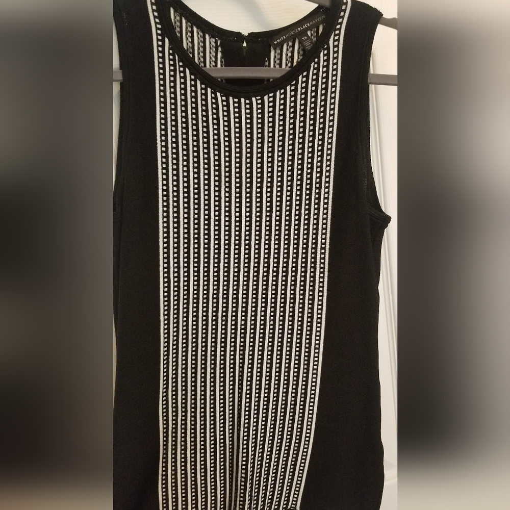 White House Black Market Black and White Striped Top
